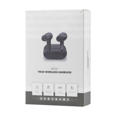 Logo trade promotional products picture of: Aron TWS Wireless Earbuds in Charging Case