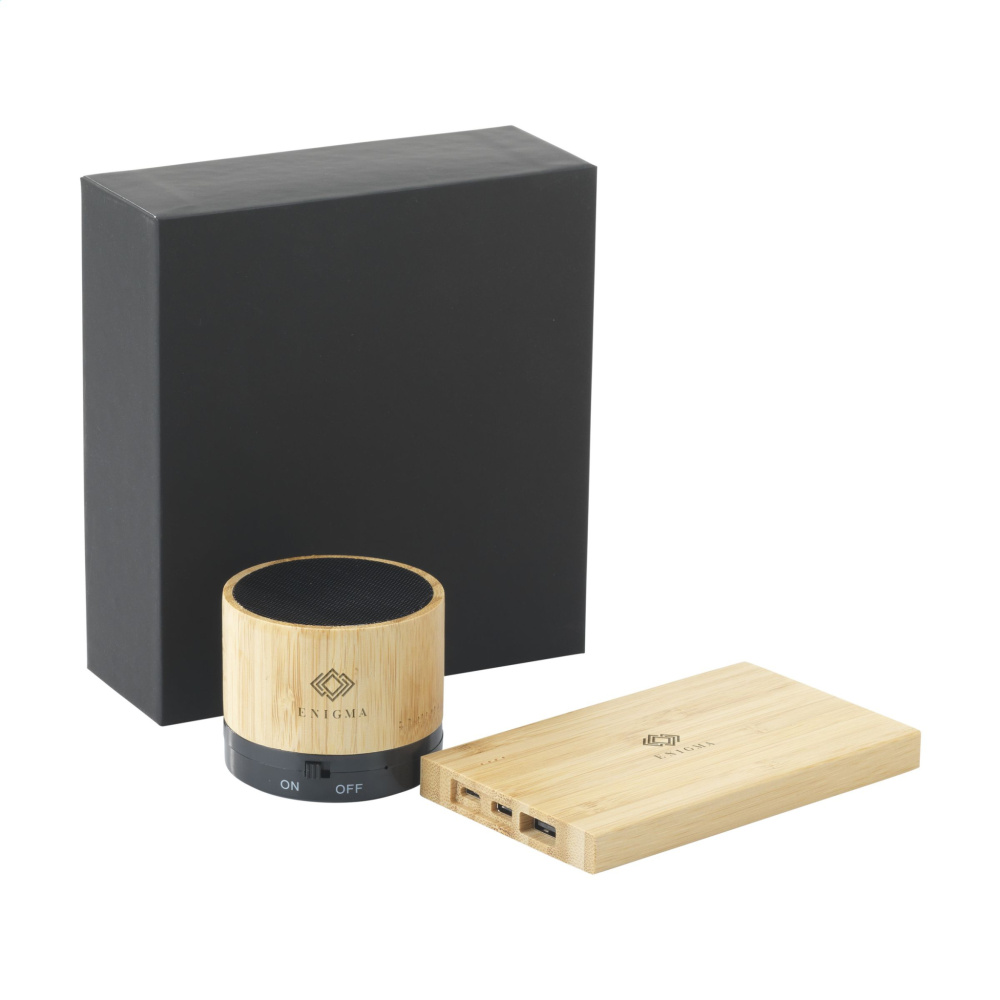 Logotrade corporate gifts photo of: PowerBox Bamboo gift set