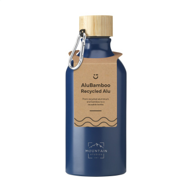 Logotrade promotional product picture of: AluBamboo GRS Recycled Alu 500 ml water bottle