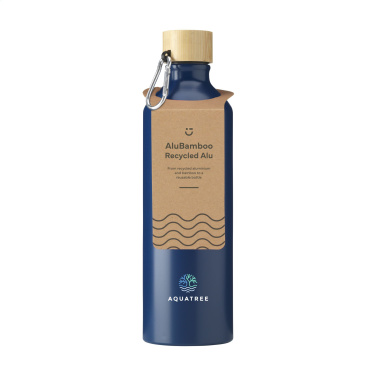 Logotrade business gift image of: AluBamboo GRS Recycled Alu 750 ml water bottle