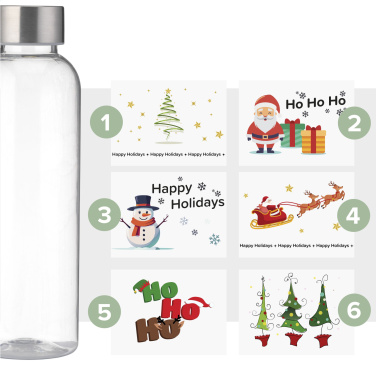 Logo trade promotional gifts image of: Senga GRS RPET Bottle 500 ml X-Mas