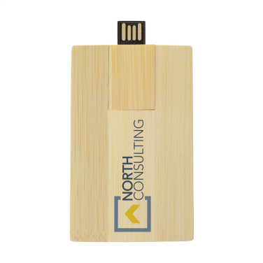 Logotrade corporate gift picture of: CreditCard USB Bamboo 16 GB