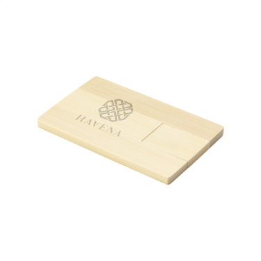 Logo trade corporate gift photo of: CreditCard USB Bamboo 16 GB