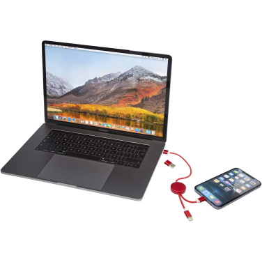 Logo trade promotional gifts picture of: Alasia 5-in-1 recycled aluminium and plastic 30 cm data sync and 27W fast charge cable