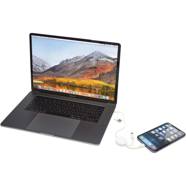 Logo trade promotional gift photo of: Citala 5-in-1 recycled plastic 30 cm data sync and 27W fast charge cable