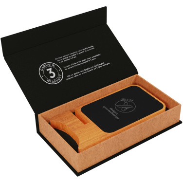 Logo trade advertising products image of: SCX.design W16 10W light-up wireless wooden stand