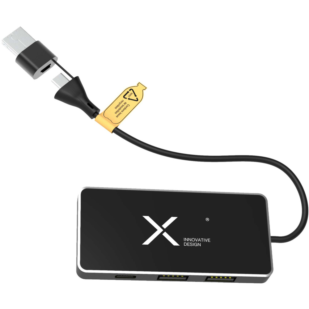 Logotrade advertising product picture of: SCX.design H20 8-in-1 USB hub with dual input and 6-ports