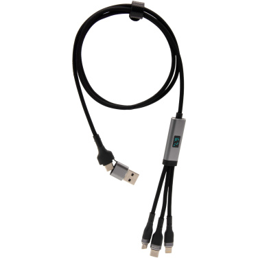 Logo trade promotional products image of: SCX.design C53 100W 5-in-1 rPET ultra fast charging cable