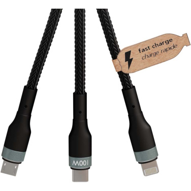 Logotrade promotional merchandise picture of: SCX.design C53 100W 5-in-1 rPET ultra fast charging cable