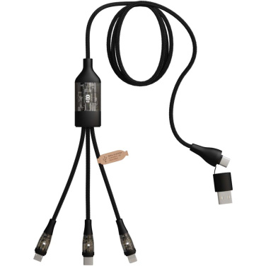Logo trade promotional products picture of: SCX.design C50 5-in-1 fast charging 100W/5A cable with digital display