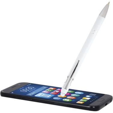 Logo trade promotional giveaways image of: Kish ballpoint pen with silver finish (blue ink)