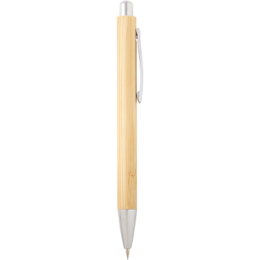 Logo trade promotional items image of: Oblys bamboo ballpoint pen and mechanical pencil set (black ink)