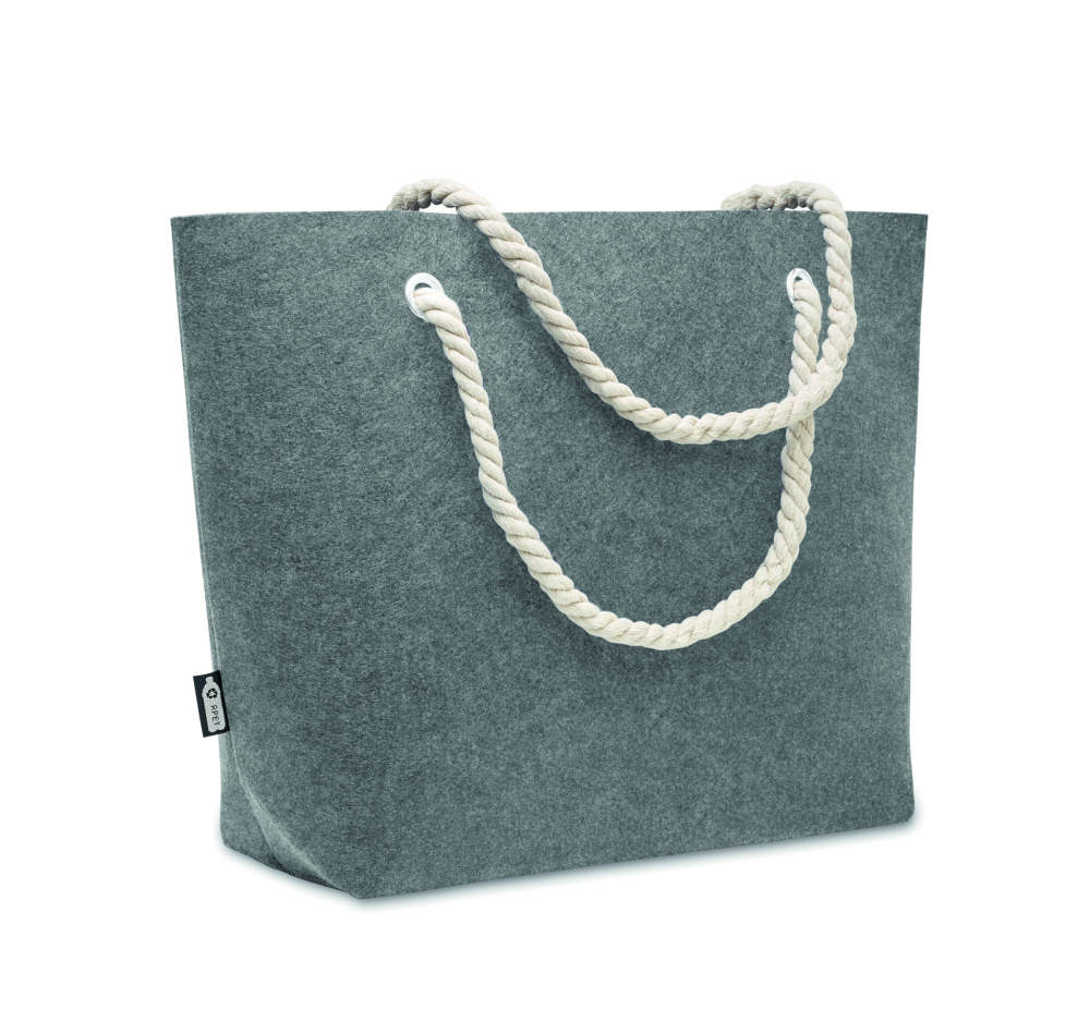 Logo trade business gifts image of: RPET felt beach bag