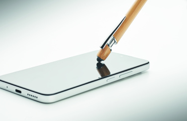 Logo trade business gifts image of: Ball pen in bamboo