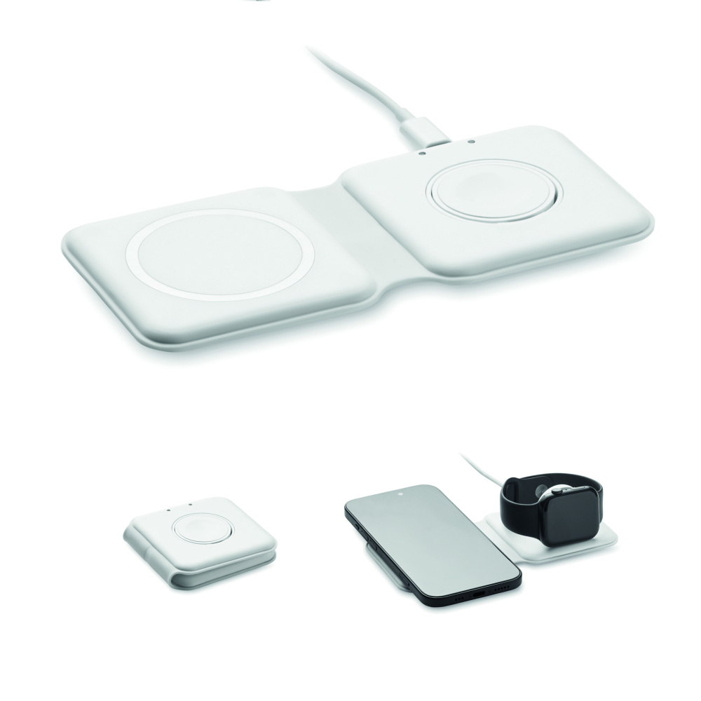 Logotrade promotional giveaway image of: 2 in 1 foldable charger 15W