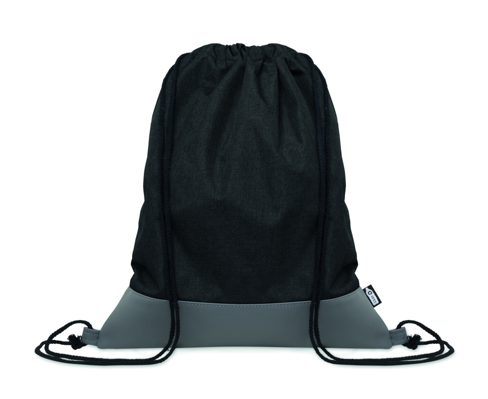 Logo trade promotional products image of: RPET PU drawstring bag 2 tone