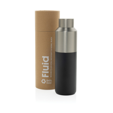 Logotrade promotional gift picture of: Fluid RCS certified recycled steel water bottle 600ml