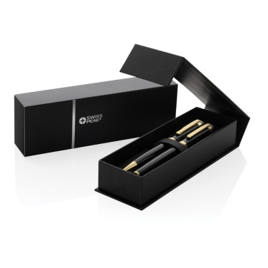 Logo trade promotional giveaways picture of: Swiss Peak Luca RCS recycled brass deluxe pen set
