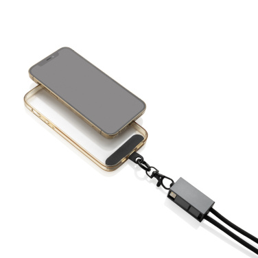 Logotrade promotional gift picture of: Terra RCS recycled PET phone cord with dual charge cable