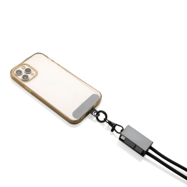 Logo trade promotional giveaways image of: Terra RCS recycled PET phone cord with dual charge cable