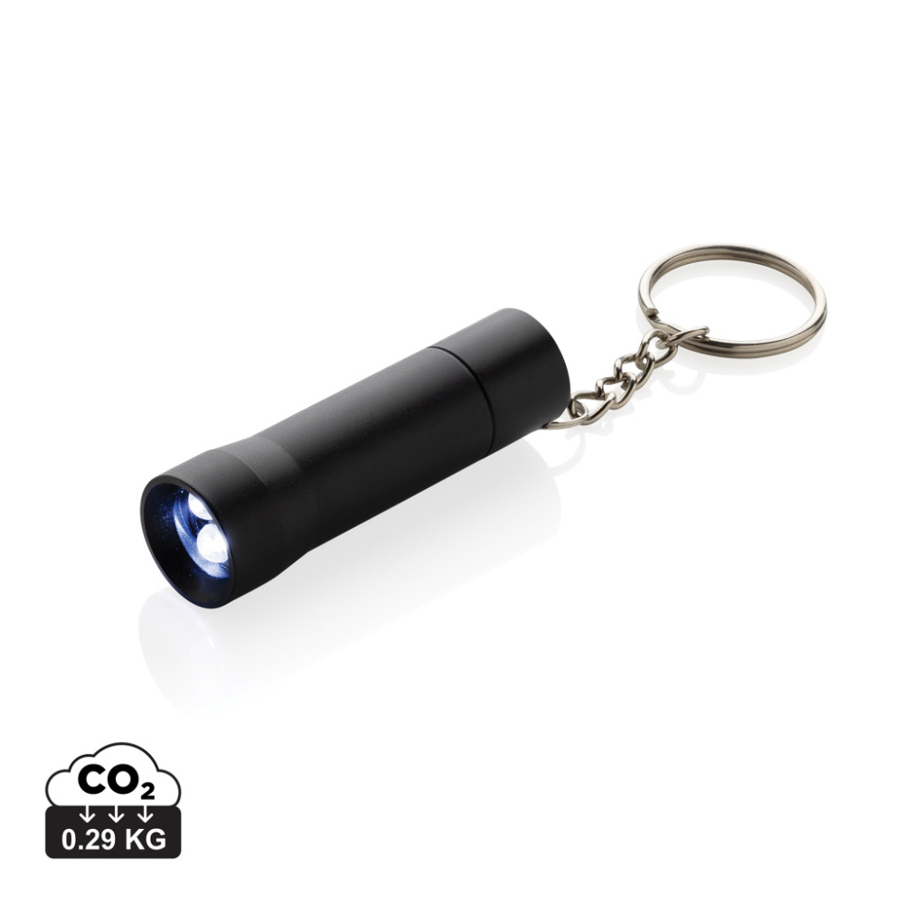 Logo trade promotional merchandise image of: Flash RCS recycled aluminium keychain torch