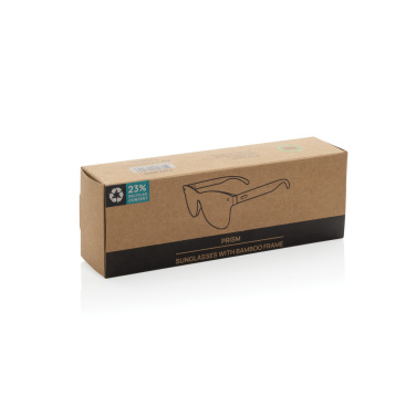 Logo trade business gifts image of: Prism RCS recycled plastic sunglasses with bamboo frame