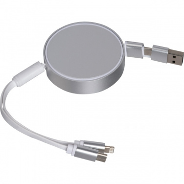 Logo trade promotional items image of: Charging cable made from recycled aluminum Ostend