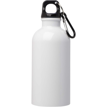 Logo trade promotional merchandise photo of: Oregon 400 ml RCS certified single wall stainless steel water bottle with carabiner