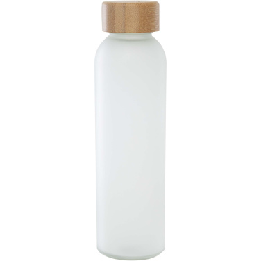 Logo trade corporate gifts picture of: Lume 500 ml matte soda lime glass bottle with bamboo lid