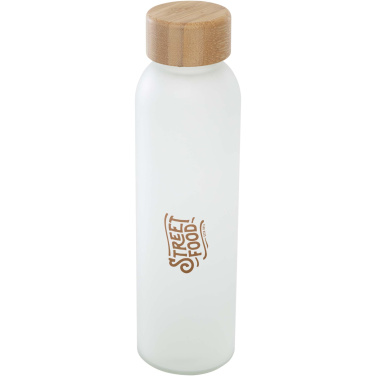 Logo trade promotional products picture of: Lume 500 ml matte soda lime glass bottle with bamboo lid