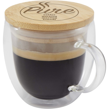 Logotrade promotional item picture of: Lenora 250 ml glass cup with bamboo lid