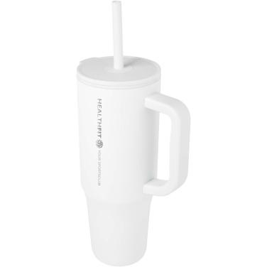 Logo trade promotional giveaways image of: Brady 900 ml RCS certified insulated tumbler with silicone straw