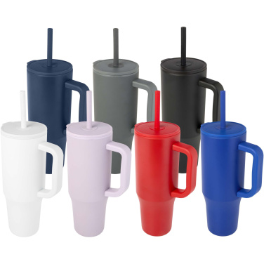 Logotrade promotional gift picture of: Brady 900 ml RCS certified insulated tumbler with silicone straw