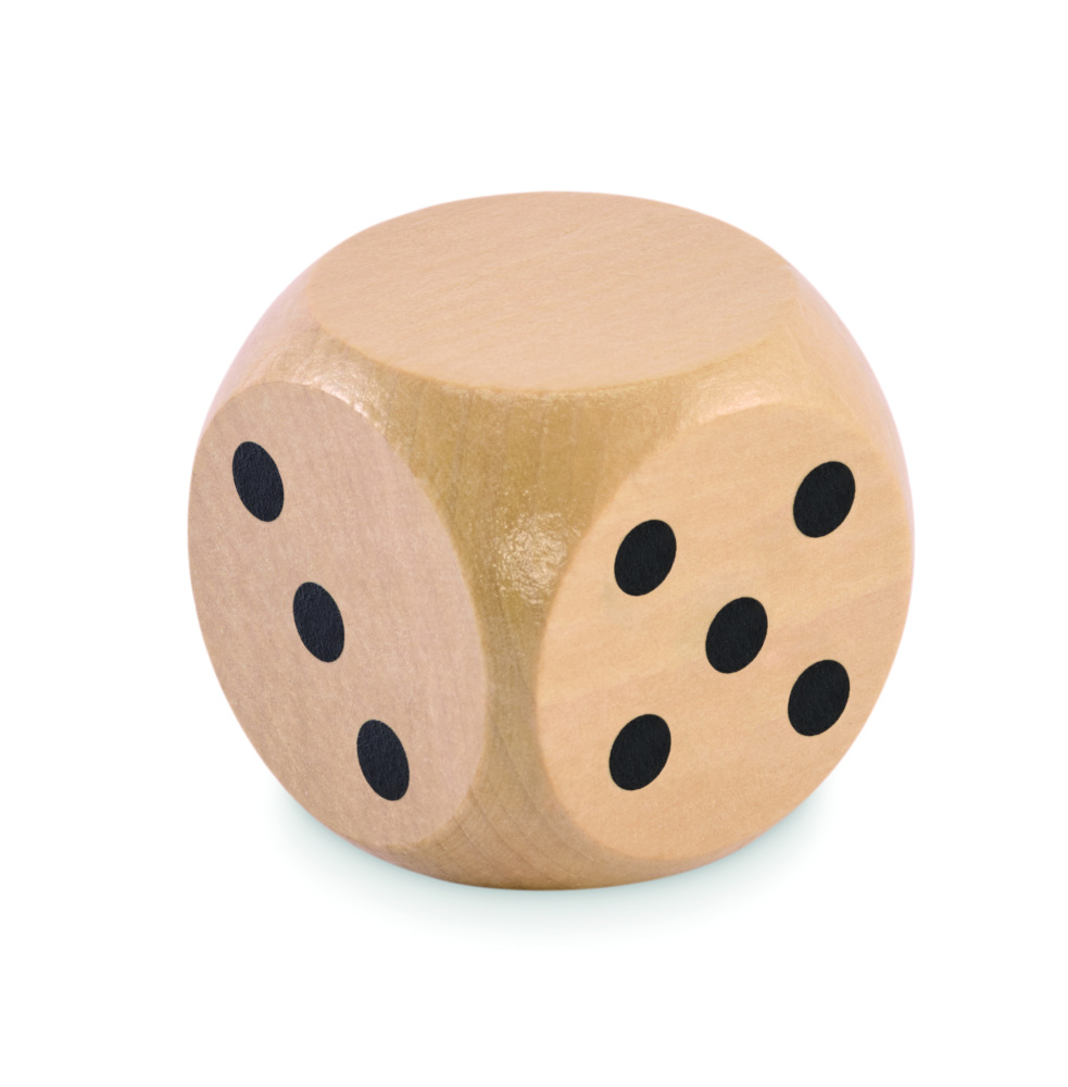 Logo trade promotional gift photo of: Schima wooden dice 5cm dia