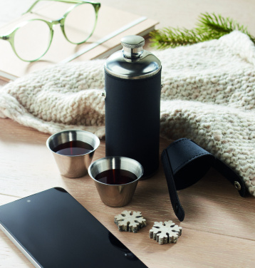 Logo trade promotional giveaway photo of: Hip flask with shot cups
