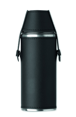 Logo trade business gifts image of: Hip flask with shot cups