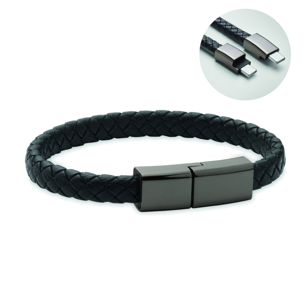 Logo trade advertising product photo of: Braided bracelet cable type-C