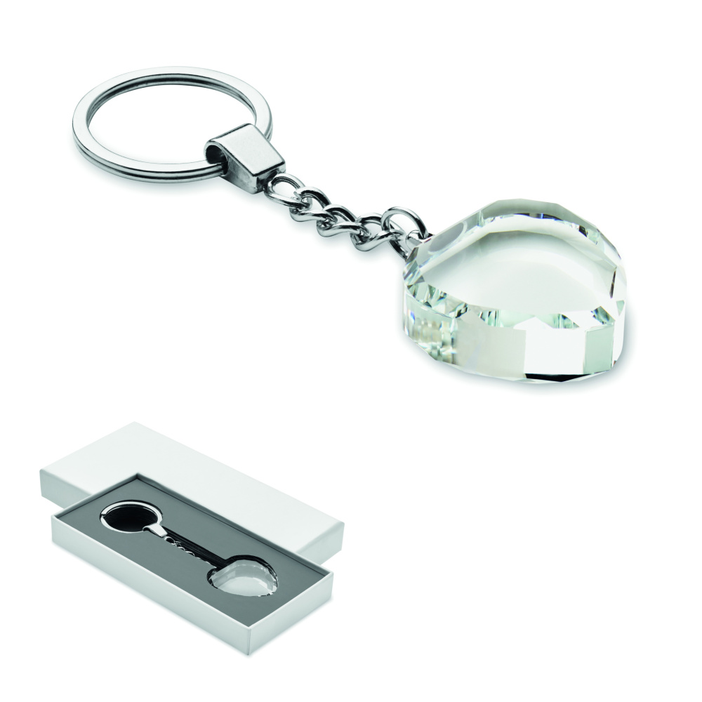 Logotrade corporate gifts photo of: Glass heart award key ring