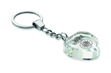 Logo trade corporate gifts picture of: Glass heart award key ring