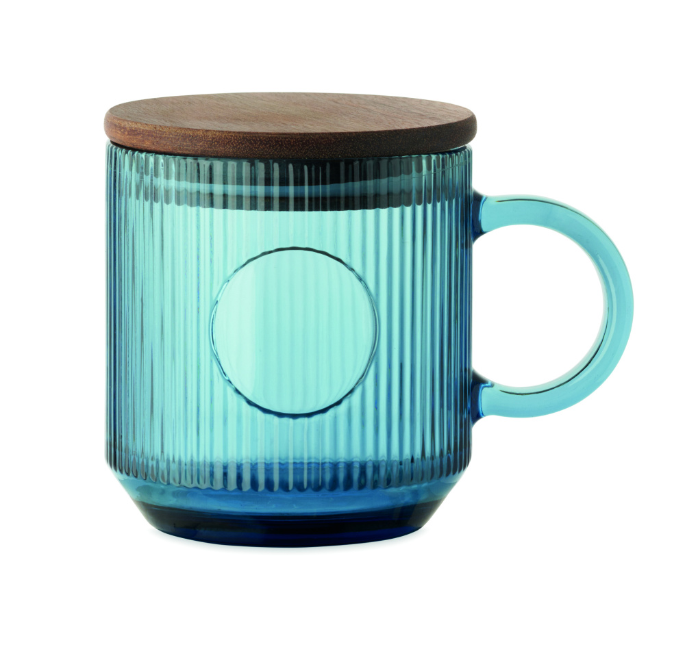 Logotrade corporate gift picture of: Ribbed glass mug 300ml