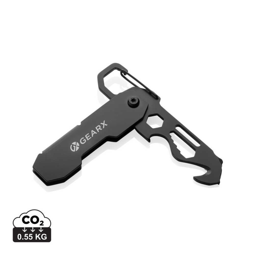 Logotrade promotional merchandise picture of: Gear X foldable EDC tool with carabiner and parcel cutter