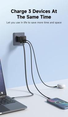 Logotrade business gift image of: Urban Vitamin Mendocino 65W GaN charger retractable cable