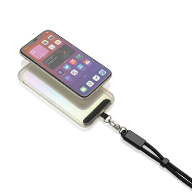 Logo trade advertising product photo of: LoopAmp RCS RPET adjustable phone wrist strap 60W cable