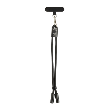 Logo trade promotional gifts picture of: LoopAmp RCS RPET adjustable phone wrist strap 60W cable