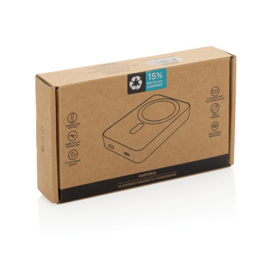 Logo trade promotional giveaway photo of: Amporia RCS recycled plastic 10.000mAh magnetic powerbank