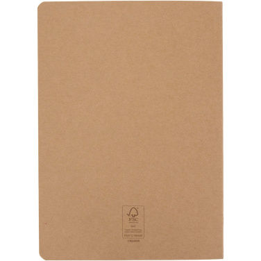 Logo trade corporate gifts image of: Slyk A5 kraft cahier notebook with ruled pages