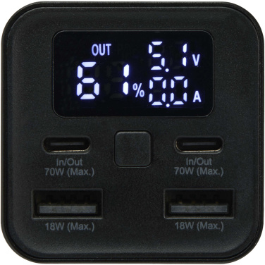 Logo trade promotional items image of: Acamar 20.000 mAh 70W recycled aluminium laptop power bank