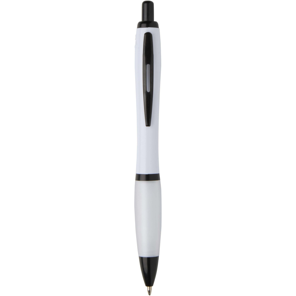 Logotrade promotional gift picture of: Nash recycled plastic ballpoint pen with black trims (black ink)