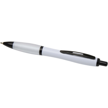Logo trade promotional item photo of: Nash recycled plastic ballpoint pen with black trims (black ink)