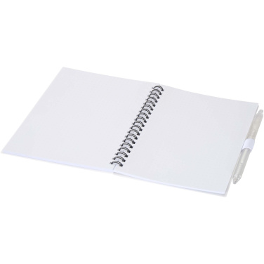 Logotrade corporate gift picture of: Niove recycled plastic soft cover notebook and ballpoint pen set (blue ink)